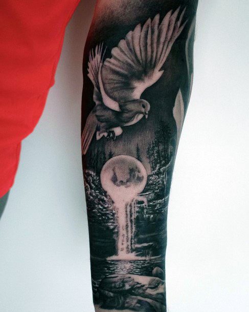 Neat Waterfall Tattoo On Female