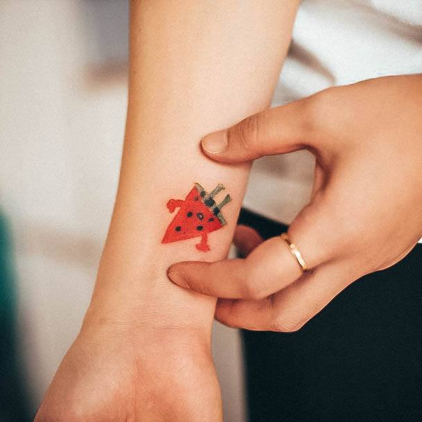 Neat Watermelon Tattoo On Female