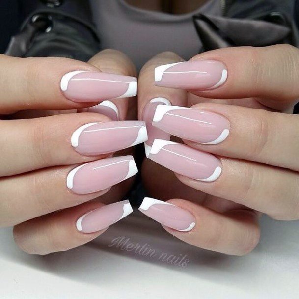 Neat White Prom Nail On Female