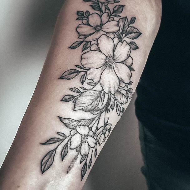 Neat Wildflower Tattoo On Female