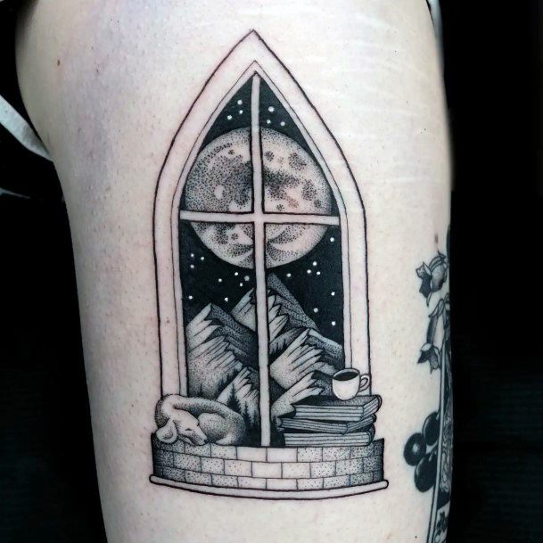 Neat Window Tattoo On Female