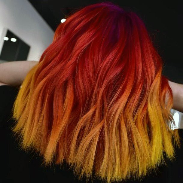 Neat Yellow Ombre Hairstyles On Female