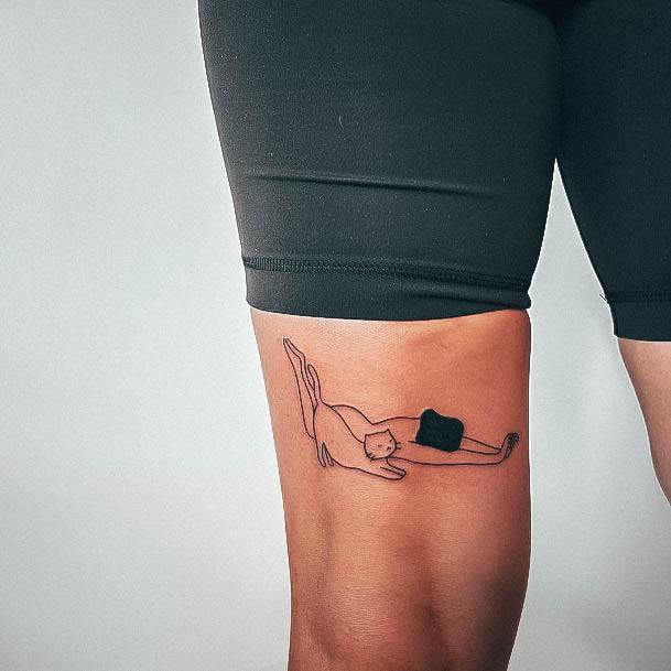 Neat Yoga Tattoo On Female