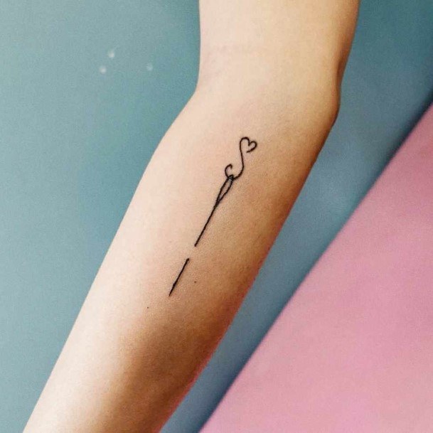 Needle And Thread Female Tattoo Designs