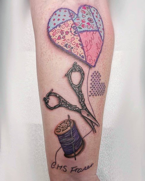 Needle And Thread Womens Tattoo Ideas