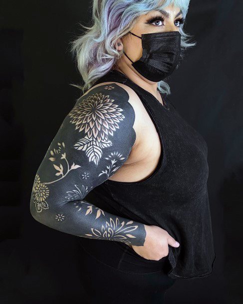 Negative Space Female Tattoo Designs