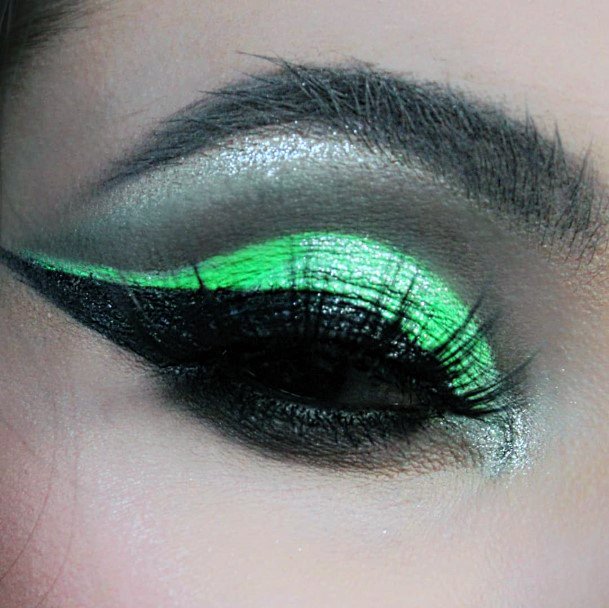 Neon Green And Brown Eyeshadow Women