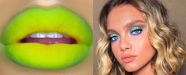 Top 60 Best Neon Makeup Looks For Women – Glowing Face Designs