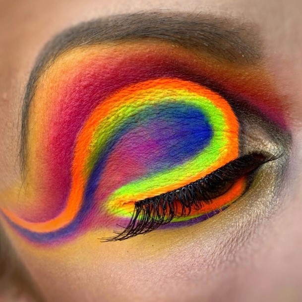 Neon Rainbow Spiral Makeup Eye For Women