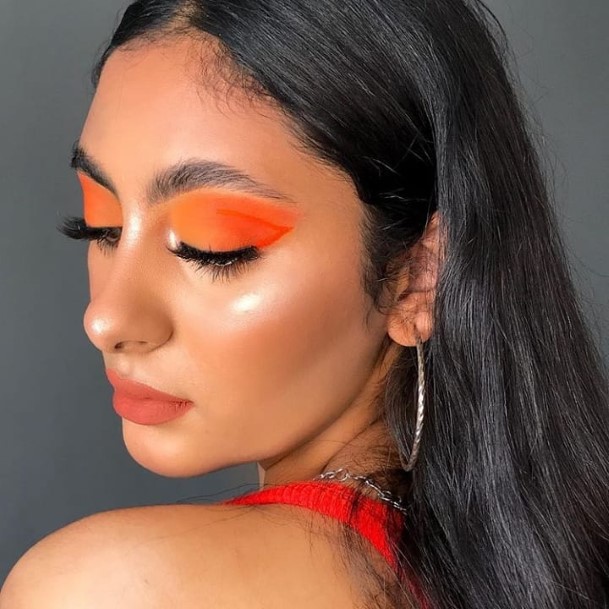 Neon Sunrise Orange Neon Makeup For Women