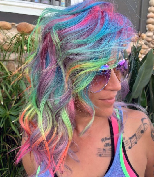 Neon Toned Modern Hairstyle Women