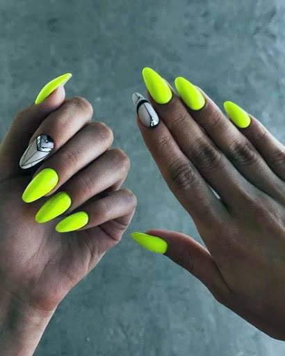 Neon Yellow Nail Ideas For Women