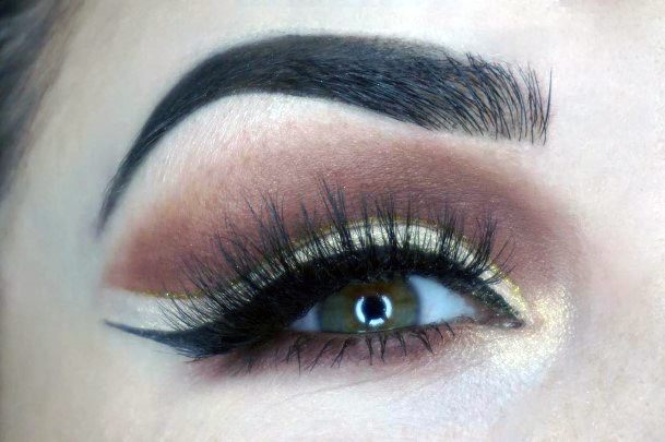 Neutral Gold And Brown Eyeshadow Women