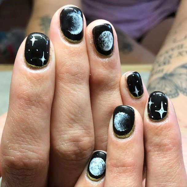 New Moon Nail Feminine Designs