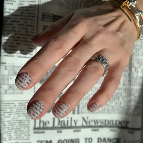 Newspaper Nails Feminine Ideas