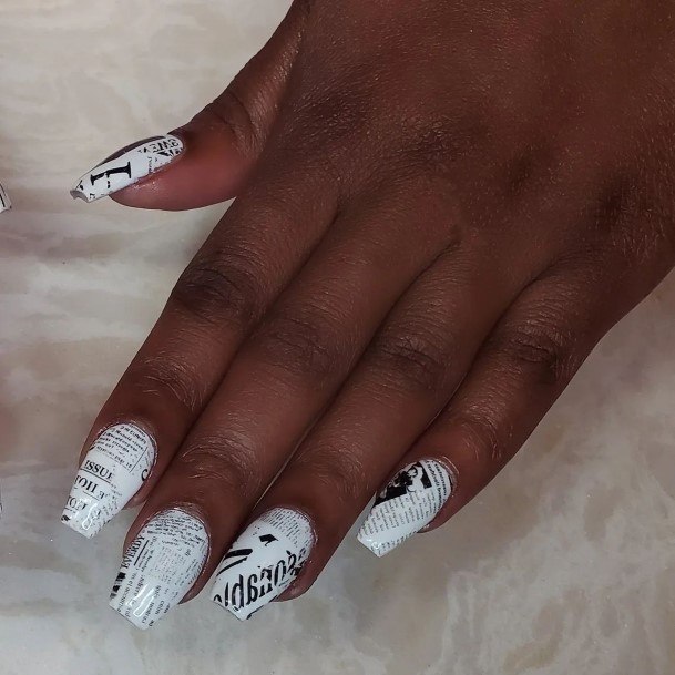 Newspaper Womens Feminine Newspaper Nails