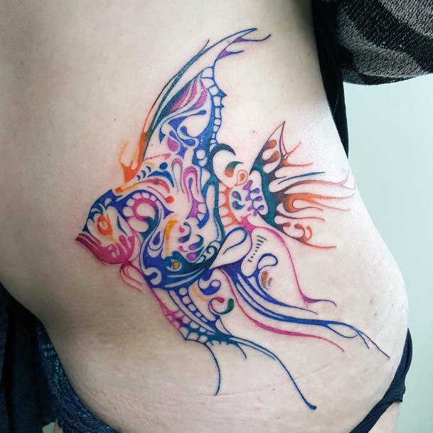 Nice Angel Fish Tattoos For Women