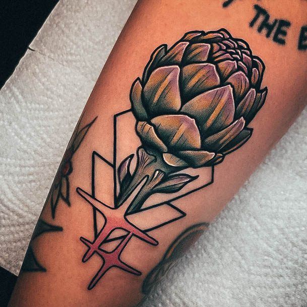 Nice Artichoke Tattoos For Women