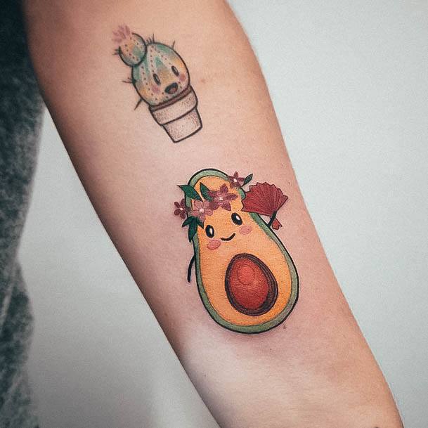 Nice Avocado Tattoos For Women