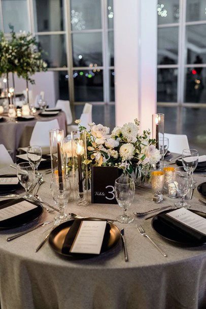 Nice Black And White Wedding Decor Dining