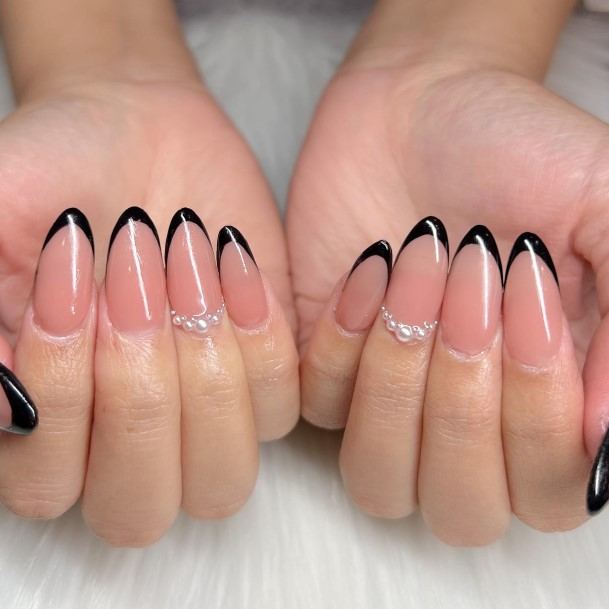 Nice Black French Tip Nails For Women