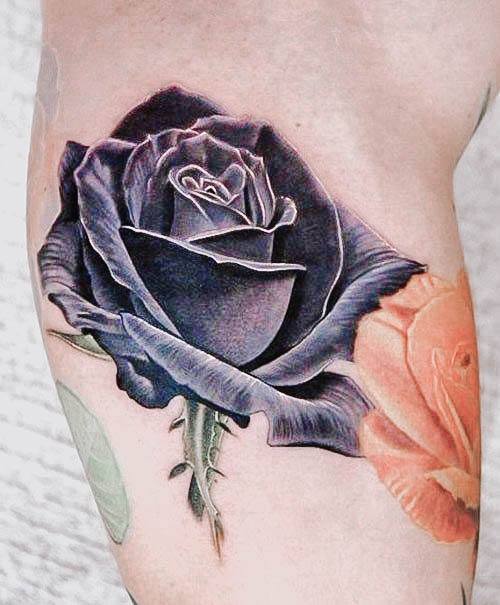 Nice Black Rose Tattoos For Women