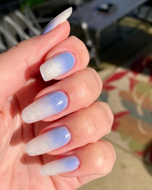 Nice Blue And Silver Nails For Women