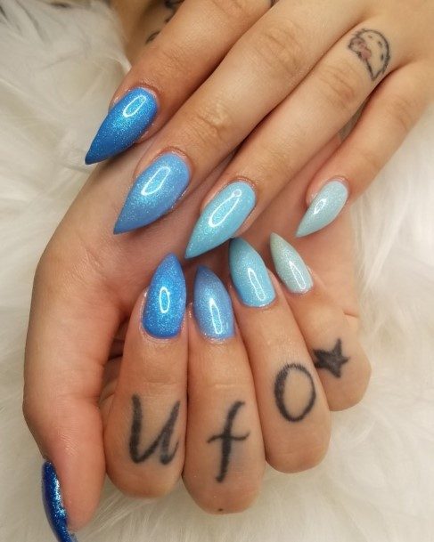 Nice Blue Ombre Nails For Women