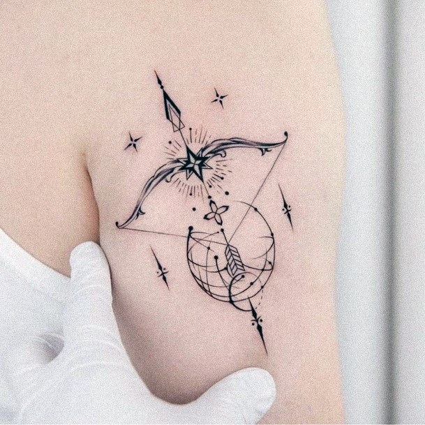 Nice Bow And Arrow Tattoos For Women