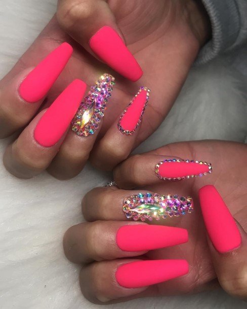 Nice Bright Pink Nails For Women