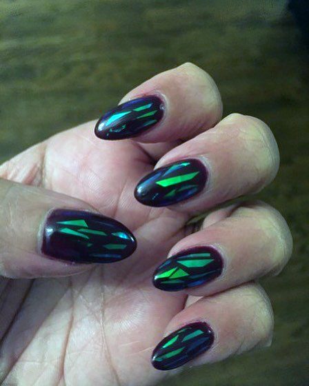 Nice Broken Shattered Glass Nails For Women