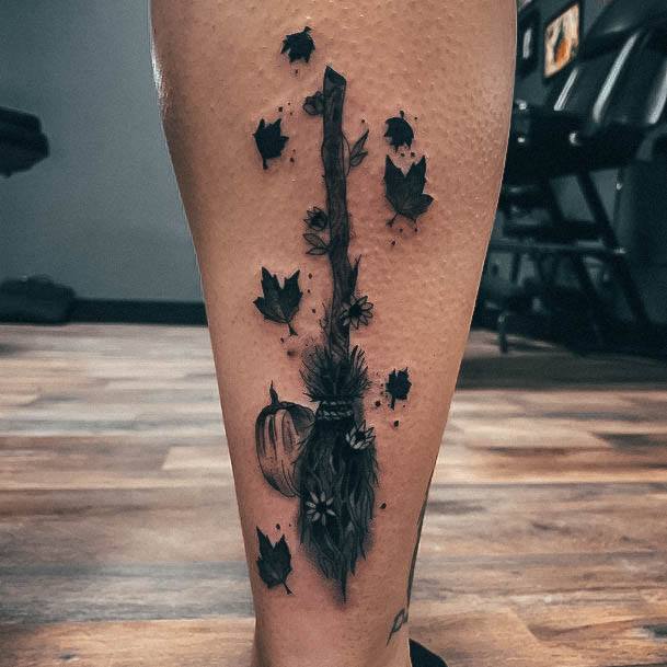 Nice Broom Tattoos For Women