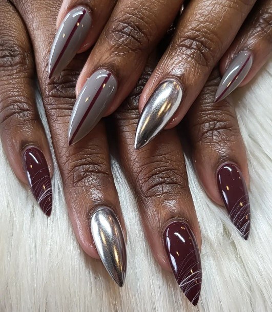 Nice Burgundy Nails For Women