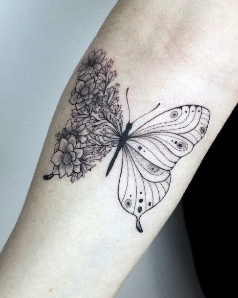 Nice Butterfly Flower Tattoos For Women