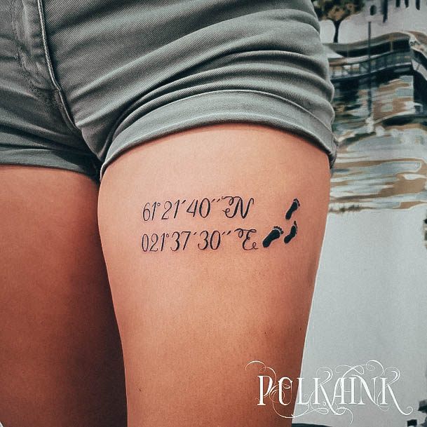 Nice Coordinates Tattoos For Women