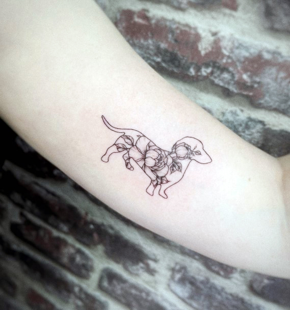 Nice Dachshund Tattoos For Women