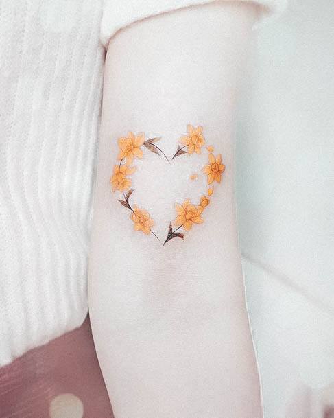 Nice Daffodil Tattoos For Women