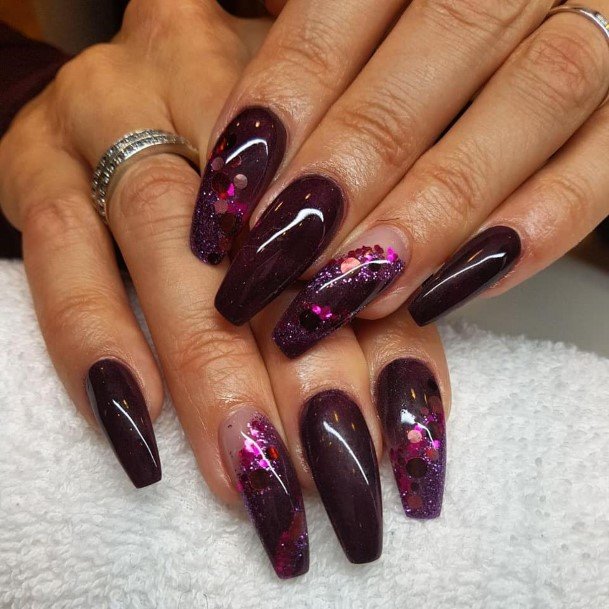 Nice Deep Purple Nails For Women