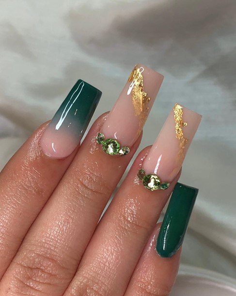 Nice Emerald Green Nails For Women
