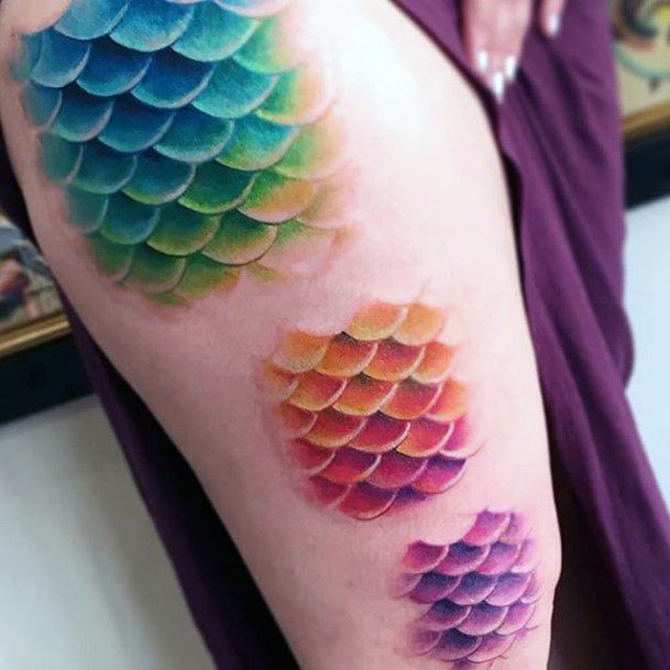 Nice Fish Scales Tattoos For Women