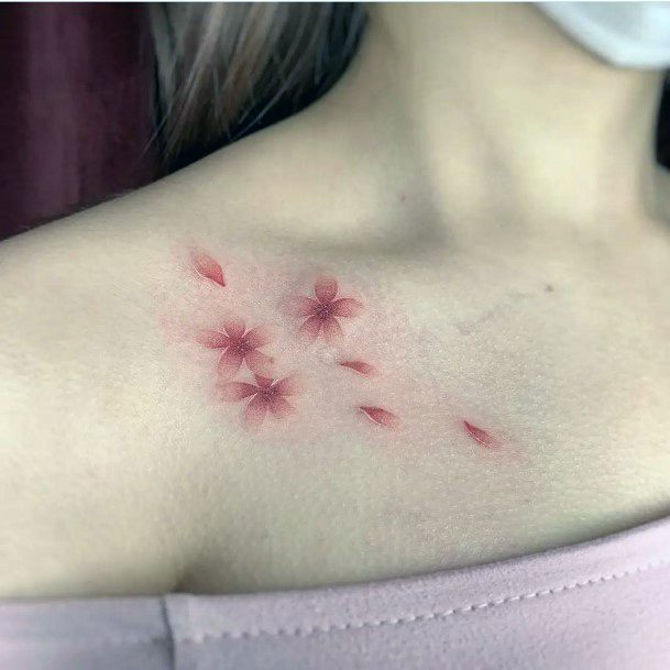 Nice Flower Petal Tattoos For Women