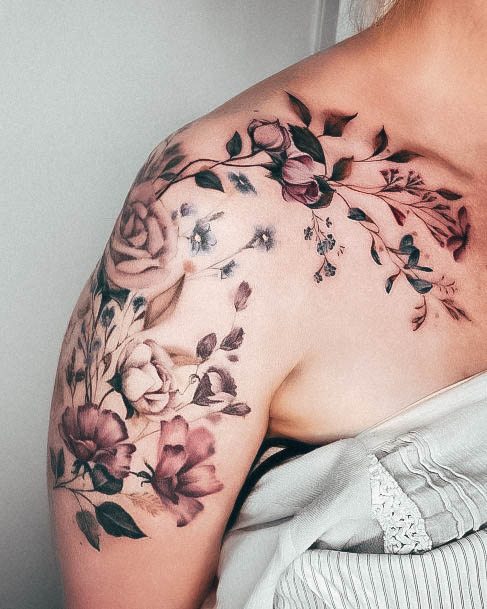 Nice Flower Sleeve Tattoos For Women