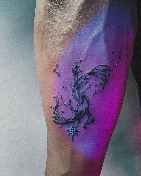 Nice Glow In The Dark Tattoos For Women Stars