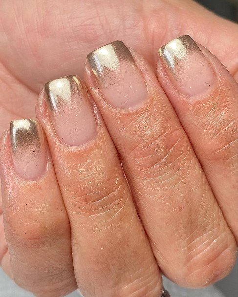 Nice Gold Ombre Nails For Women