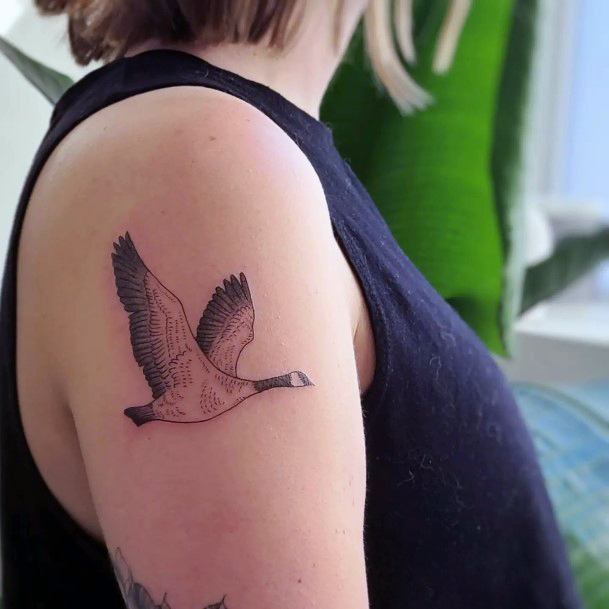 Nice Goose Tattoos For Women