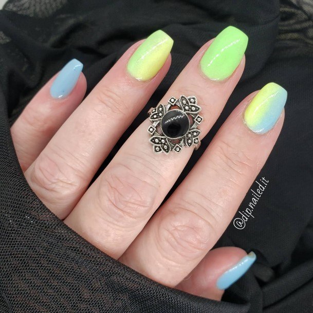 Nice Green And Yellow Nails For Women