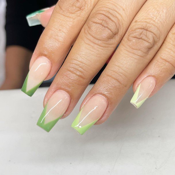 Nice Green Ombre Nails For Women