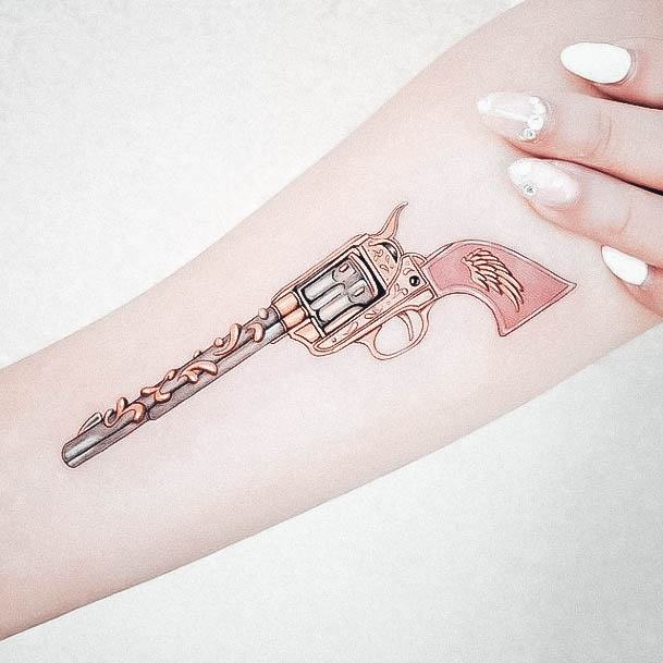 Nice Gun Tattoos For Women