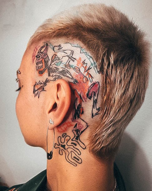 Nice Head Tattoos For Women