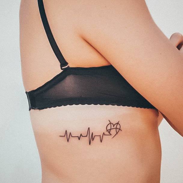 Nice Heartbeat Tattoos For Women